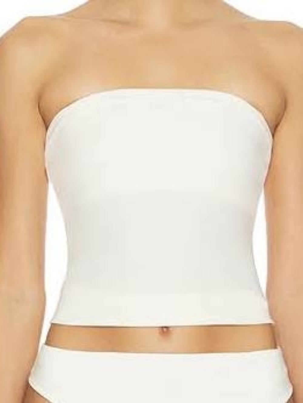 SKIMS Cotton Jersey Tube Top Off White White Marble Women XX-Small NEW - Picture 5 of 6